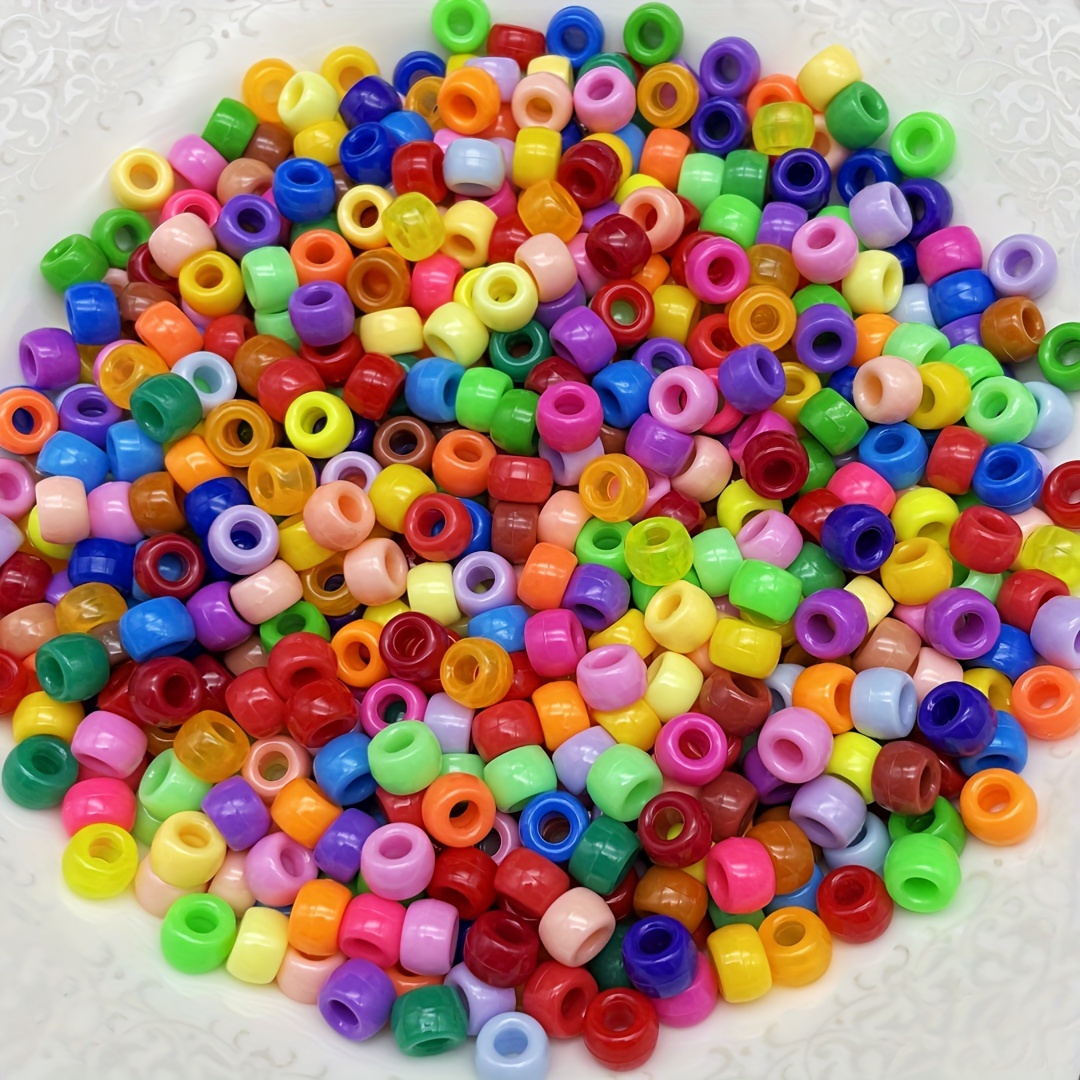 Barrel Beads Colorful Acrylic Loose Beads Handmade Big Hole - Temu New  Zealand