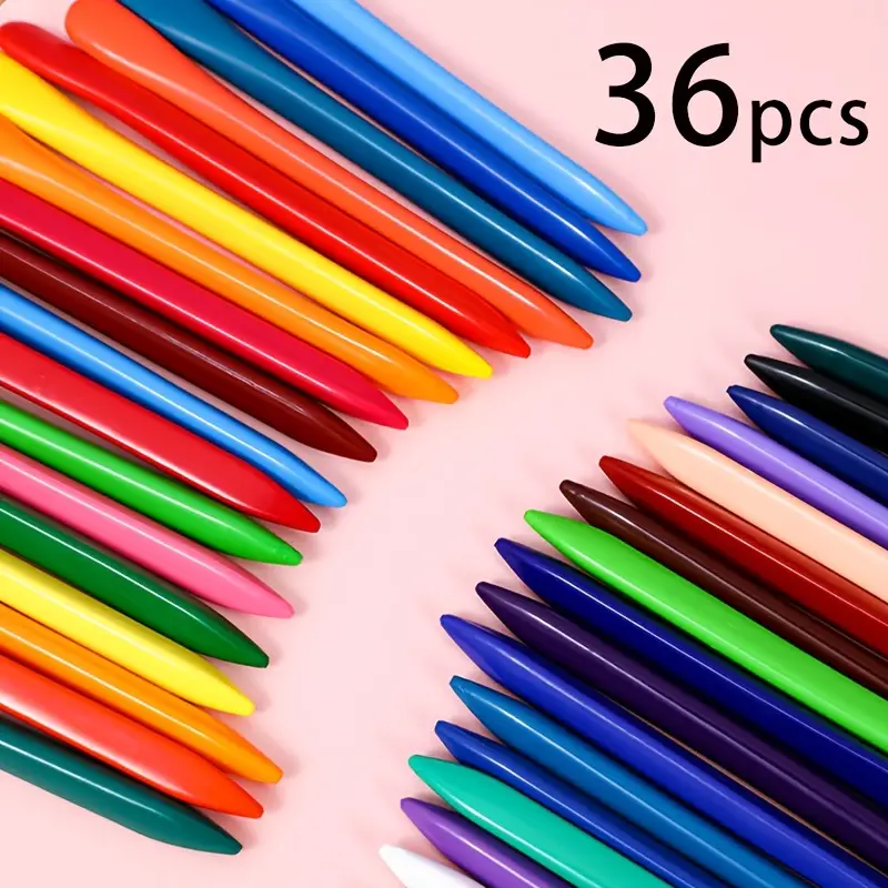 36 Colors Crayons 12/24 Colors Triangle Oil Painting - Temu