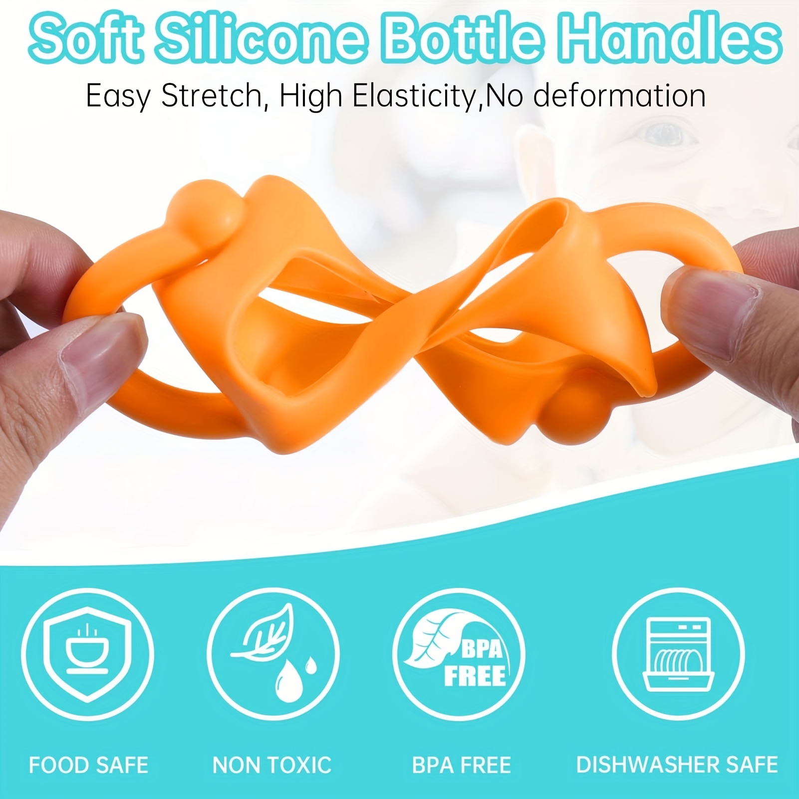 Silicone Baby Bottle Handles - BPA-Free - Teach Babies To Hold Bottle