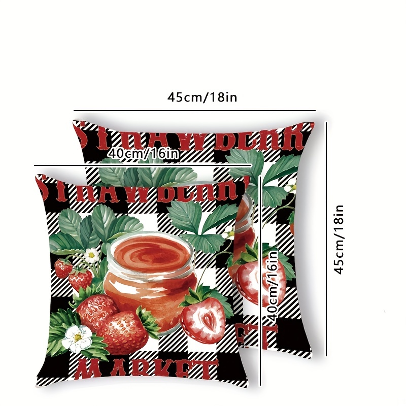 Cake Strawberry Throw Pillowcases, Cotton And Linen Pillow Single-sided  Printed Throw Pillow Covers, For Living Room Bedroom Sofa Home Decor, No Pillow  Insert, - Temu