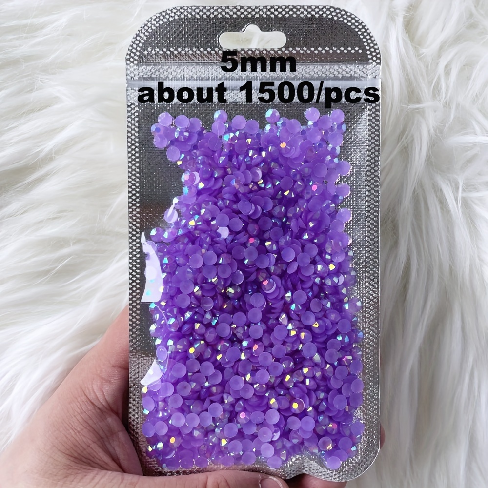 Purple Ab Jelly Flat Back Resin Rhinestones For Nail Art - Temu