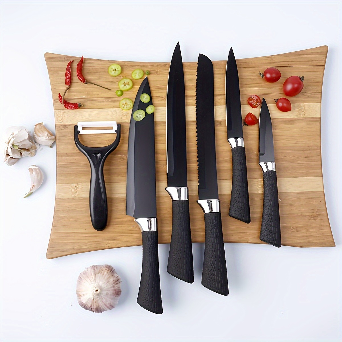 Couteau de cuisine, couteaux à fruits, couteau utilitaire d'office, couteau  de cuisine pour trancher le Chef 6 pièces