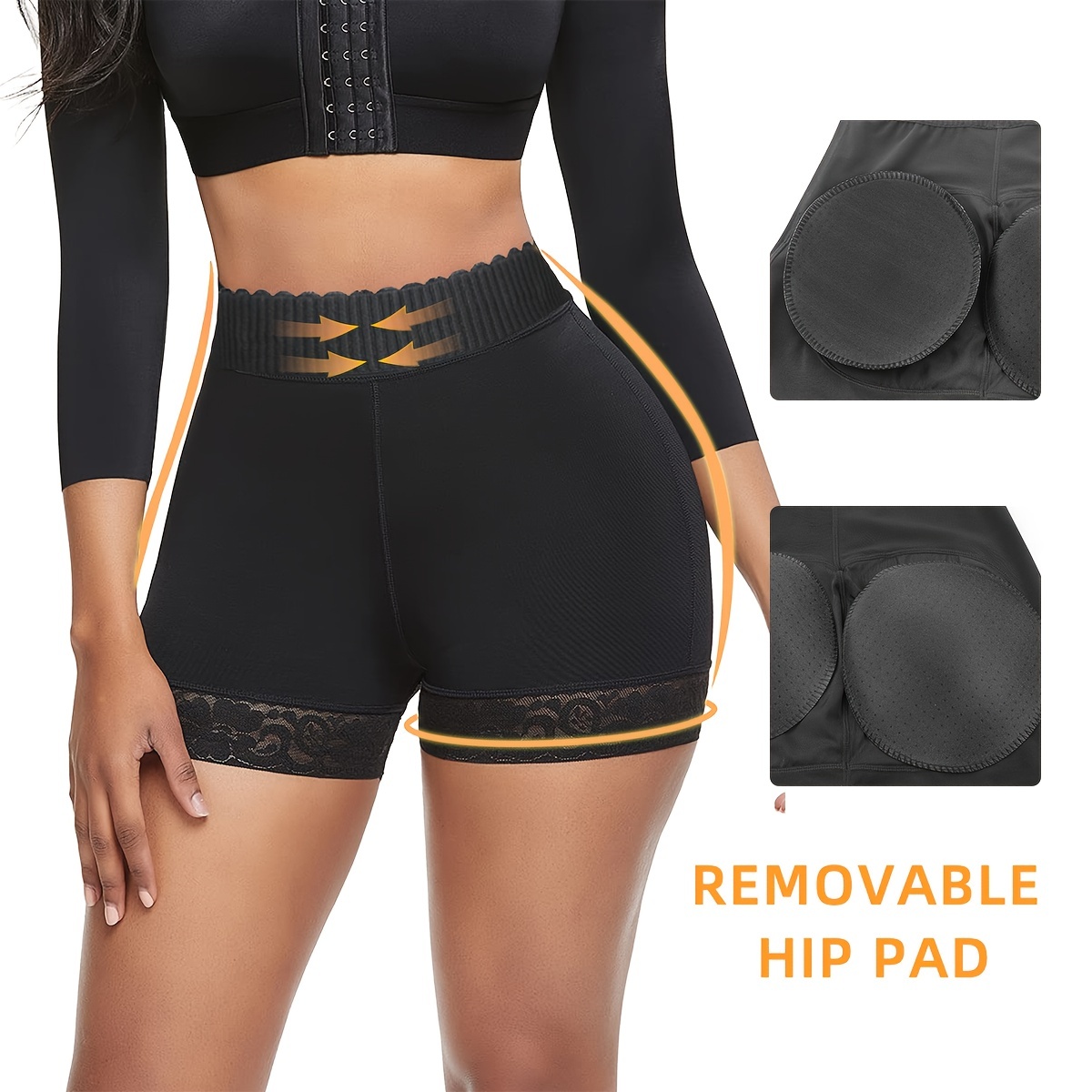 Women's Hip Sponge Pad Thickened * Butt Soft Basic * Thigh Shorts Leggings  With Lace Trim