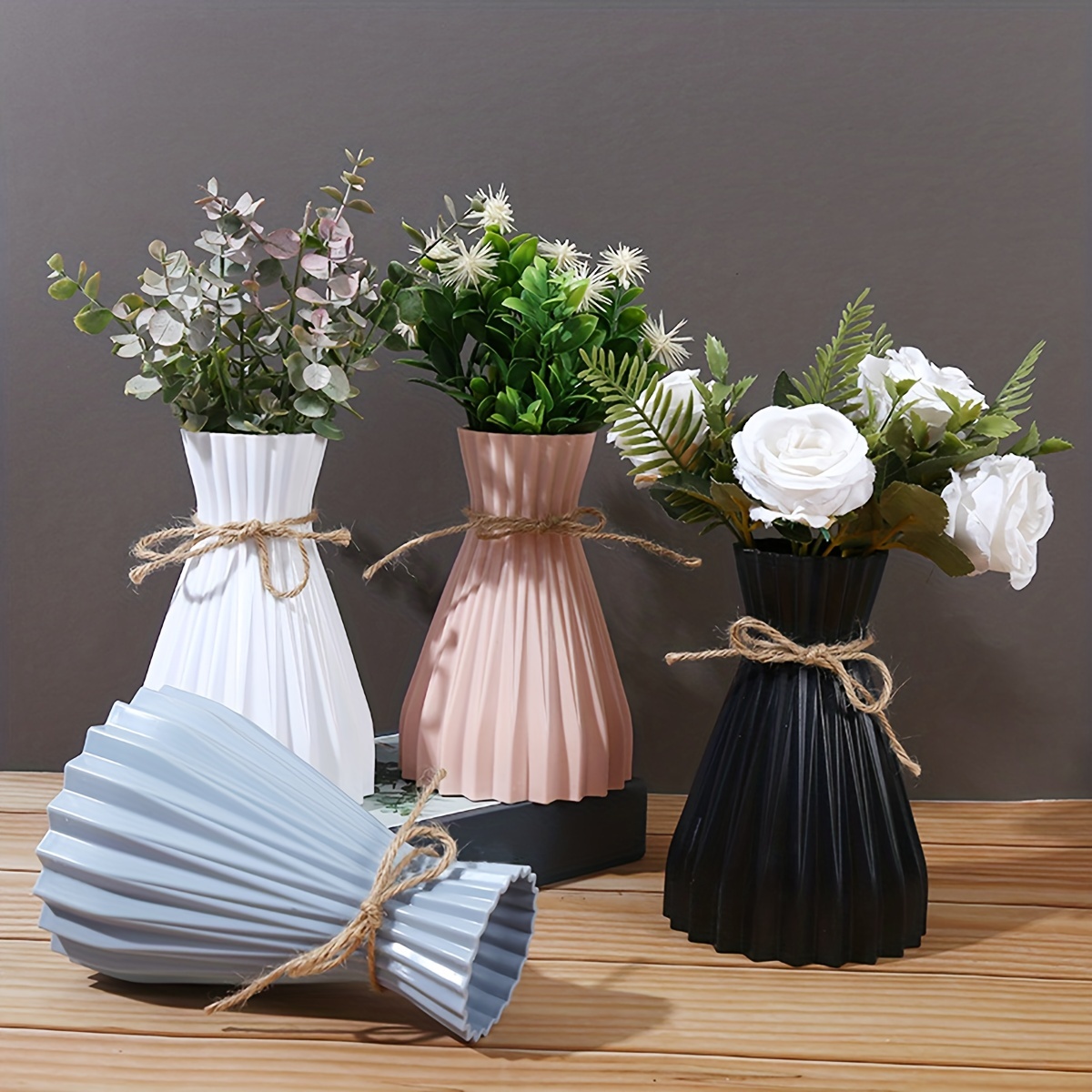 Vaso da terra in stile nordico vaso da fiori interno in ceramica vaso da  parete bianco idroponico moderno Design alto Floreros Ornament OA50HP