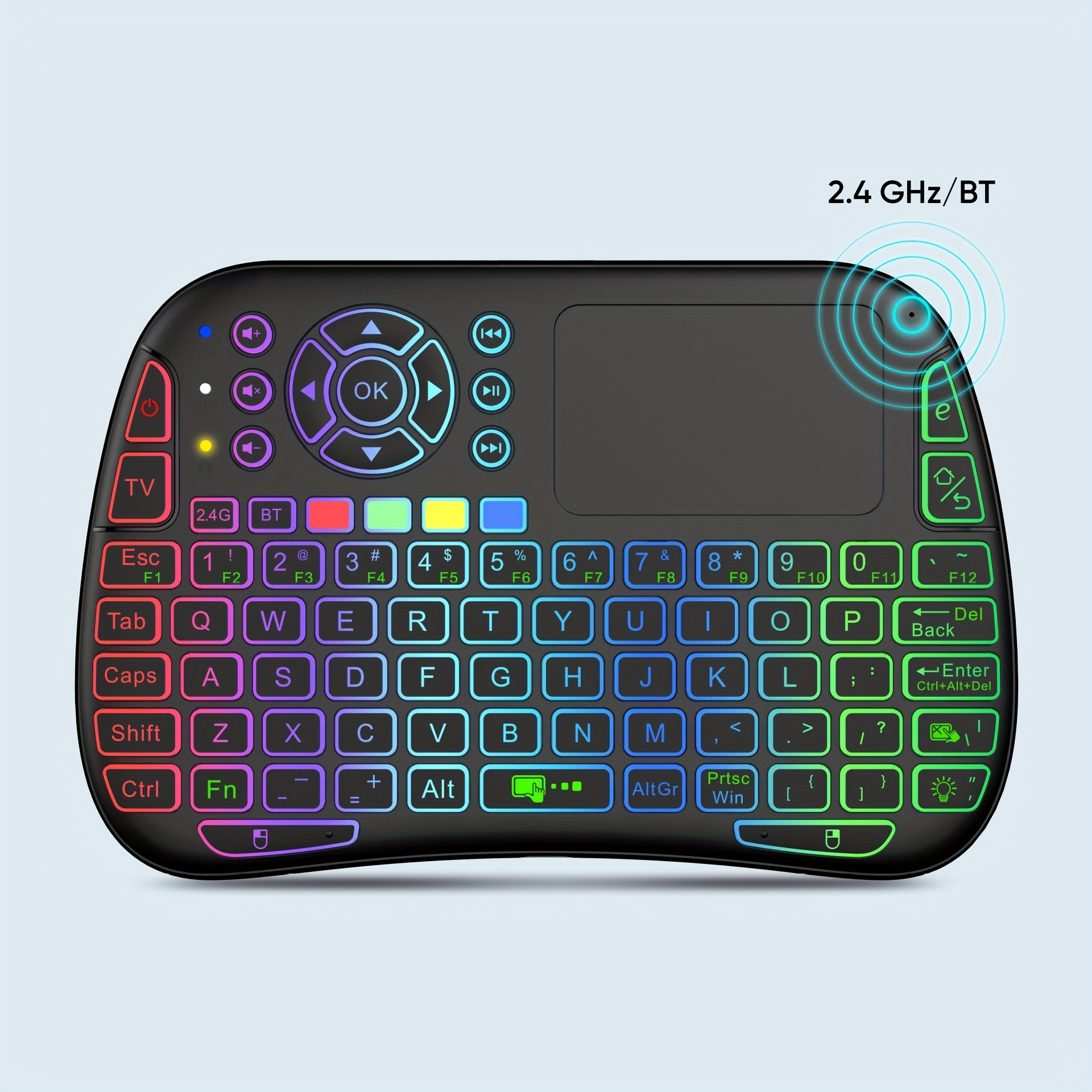 Mini Clavier Sans Fil Touch Pad Combo BT+2.4G Technologie Sans Fil