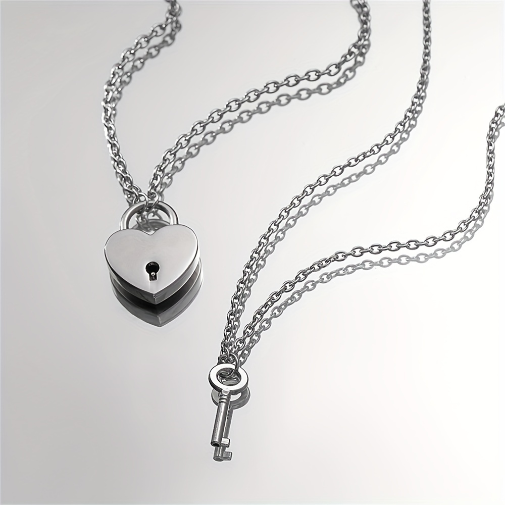 Equilibrium Love Locks Two Tone Heart Lock & Key Necklace | Campus Gifts