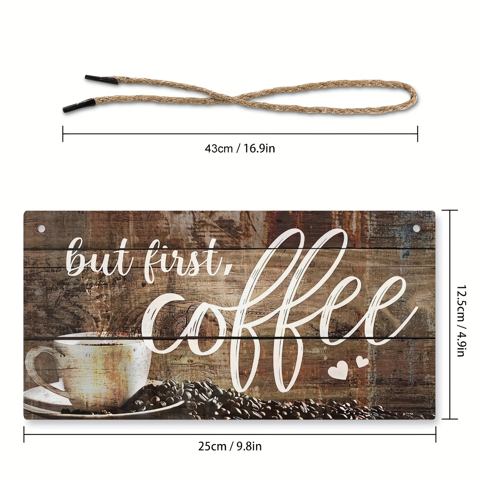 Coffee Bar Open Daily Cafe Decor Wood Hanging Plaque 5X10 Inch Coffee Signs  Modern Bar Accessories Kitchen Home Pub Shop Coffee Station Farmhouse  Decorative 
