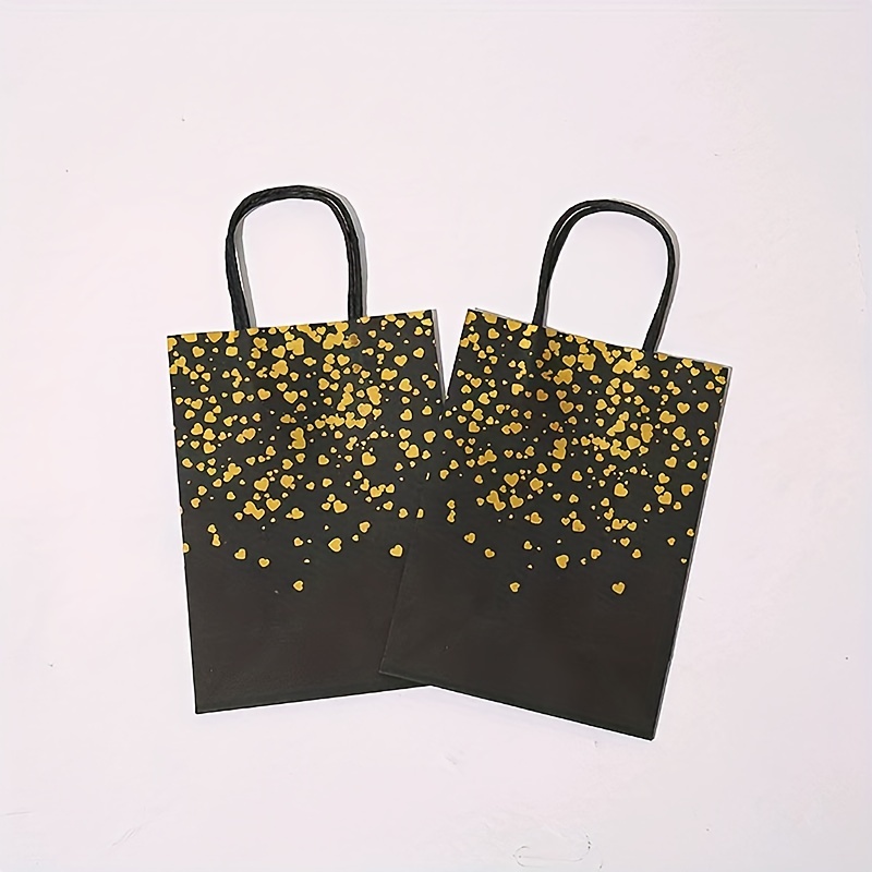 Black Golden Gift Bags Kraft Paper Party Favor Bags With - Temu