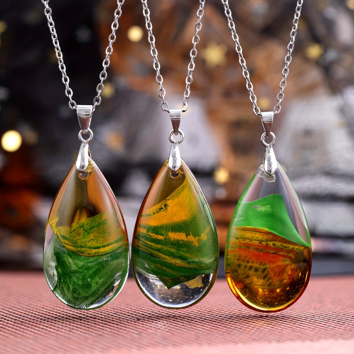 Flower Wrapped Crystal Necklaces