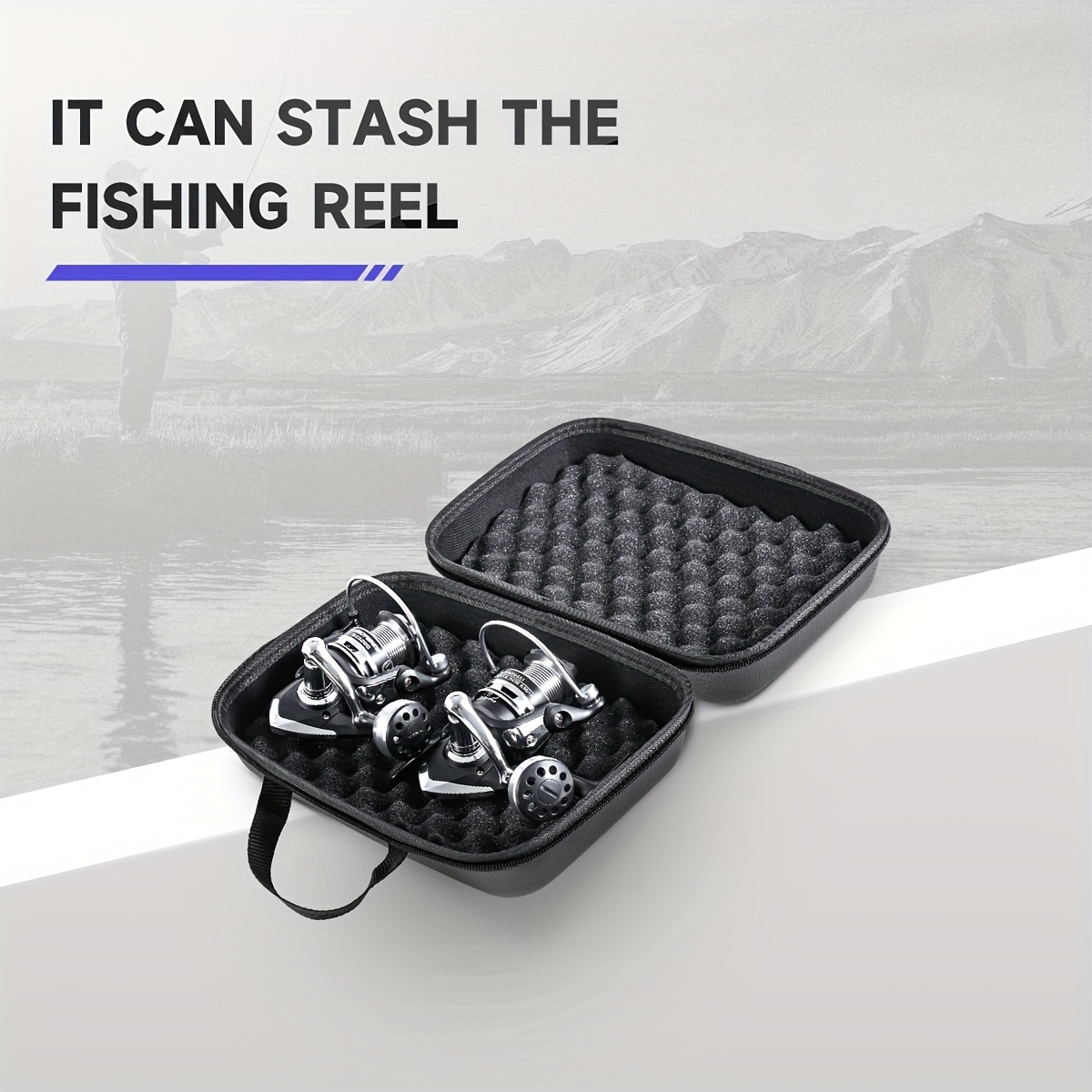 Leo Portable Fishing Bag Case Shockproof Fishing Rod Reel Carry Bag Case Fishing Tackle Tool Storage Organizer Bag, Size: 54.5, Black