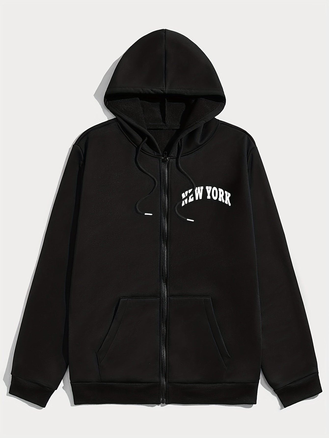  New York Black Zipper Hoodie : Sports & Outdoors