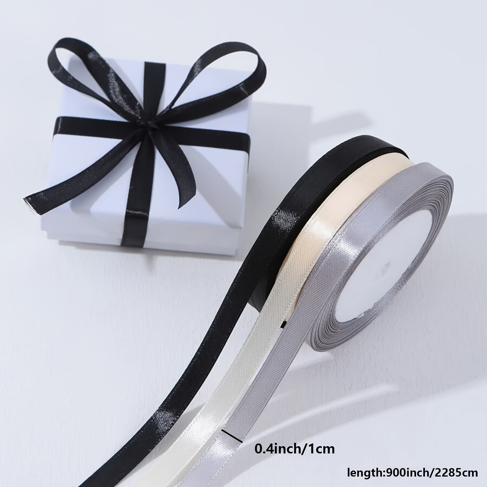 25 Yards Champagne Satin Ribbon Packaging Ribbon Bow Gifts - Temu