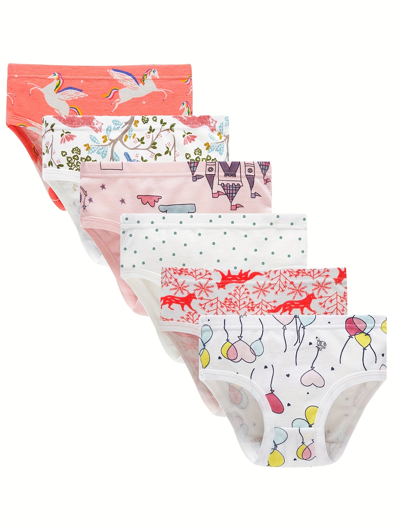Surf Print Girl's Cotton Triangle Panties Heart Pattern - Temu