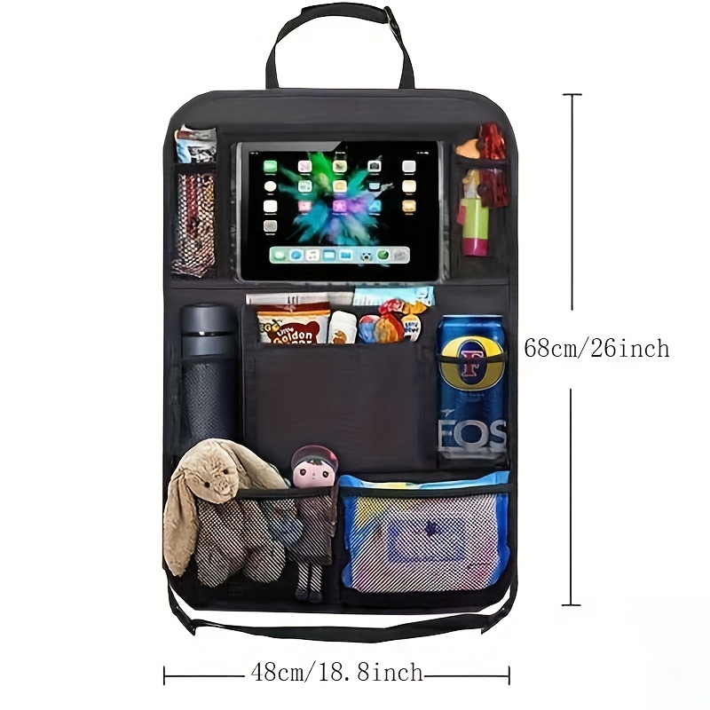 2pcs Car Backseat Storage Bags with 9 Pockets 600D Oxford Material