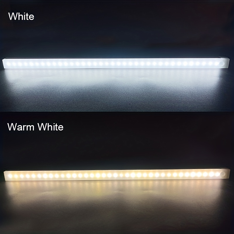 Luz de gabinete con sensor de movimiento de 2500 mAh, 2 paquetes de 2  paquetes de iluminación recargable de 54 LED debajo del mostrador, luz  nocturna