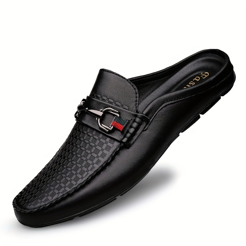 Men's Trendy No Tie Lace Free Slip On Faux Leather Loafers For Smart Casual Look