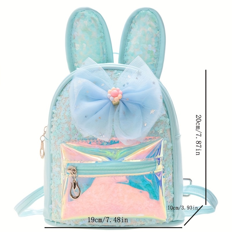 Kids Sequins Long Ears Bow Backpack
