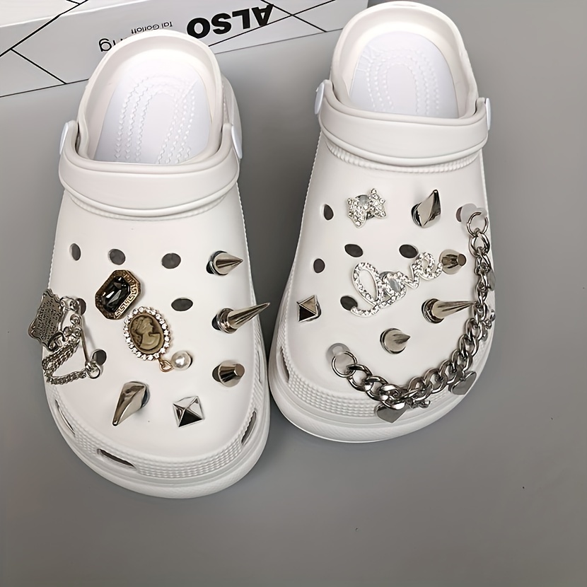 Bling Punk Croc Charms For Girls Women Cute Shoe Charms Shoe