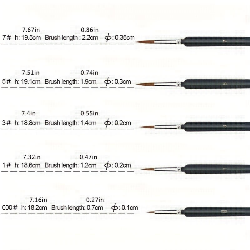 Fine Detail Brush Miniature Small Thin Brush Set Micro - Temu