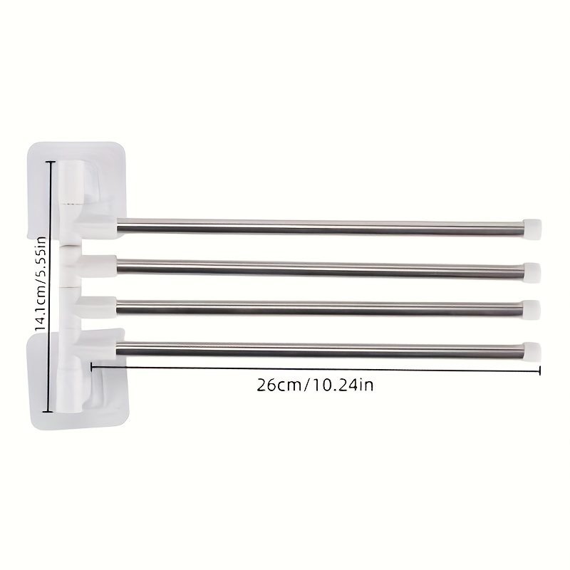 White 2 Wall Mounted Towel Rails Bathroom Accessories Swivel Towel