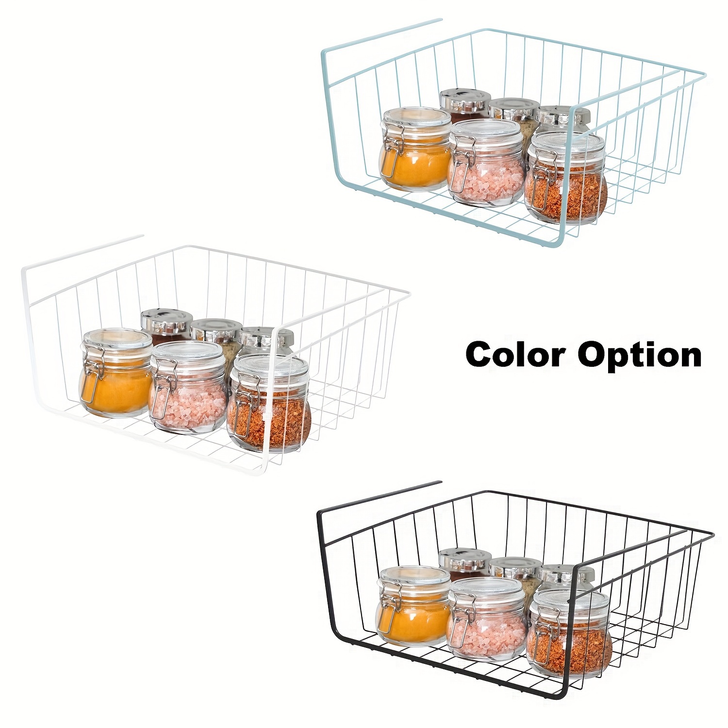 Rust resistant Under Shelf Storage Basket For Kitchen Pantry - Temu