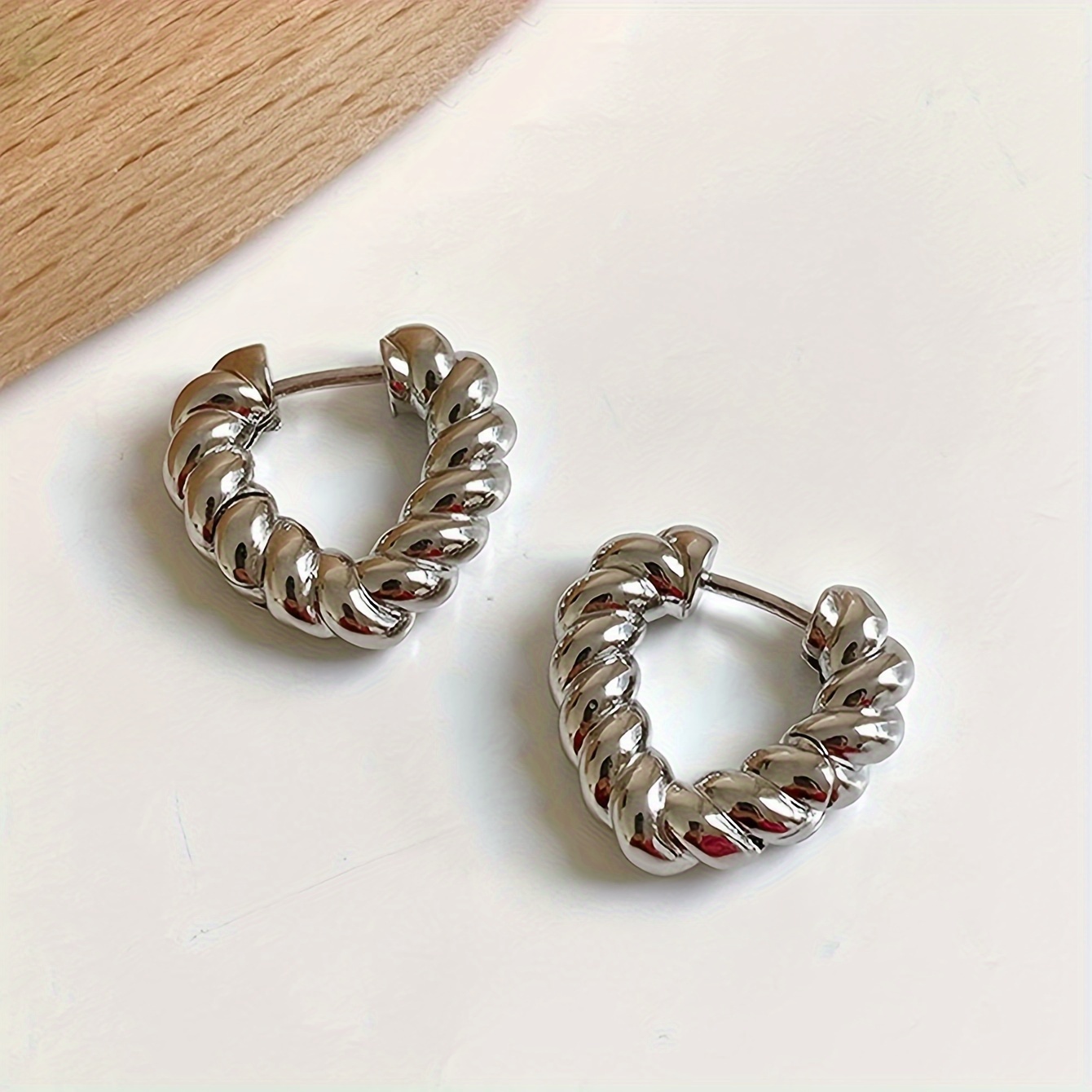 Twisted Heart Hoop Earrings