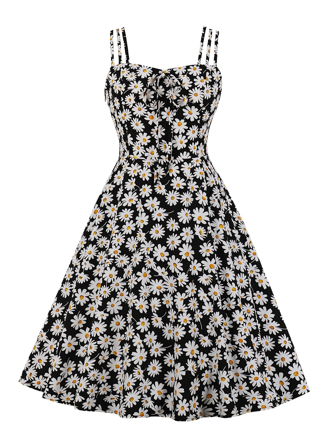 Black And White Polka Dot Rockabilly 50s Swing Dress – Pretty