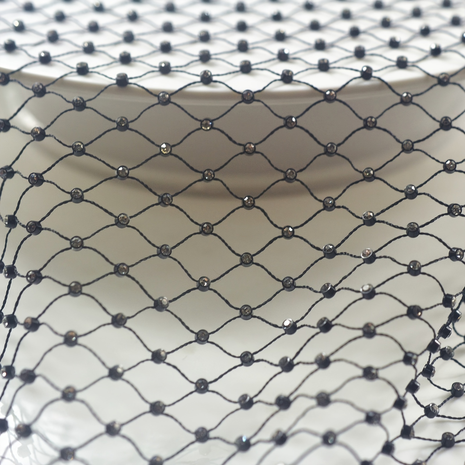 White Large Rhinestone Fishnets – Style Sapphire