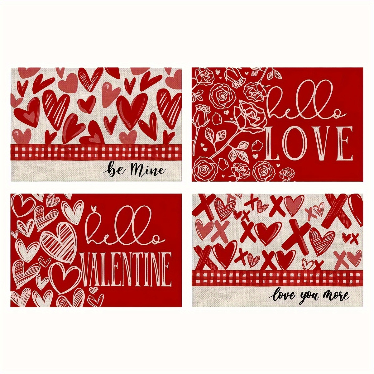 Table Runner/placemats Valentine's Day Table Runner Romantic - Temu