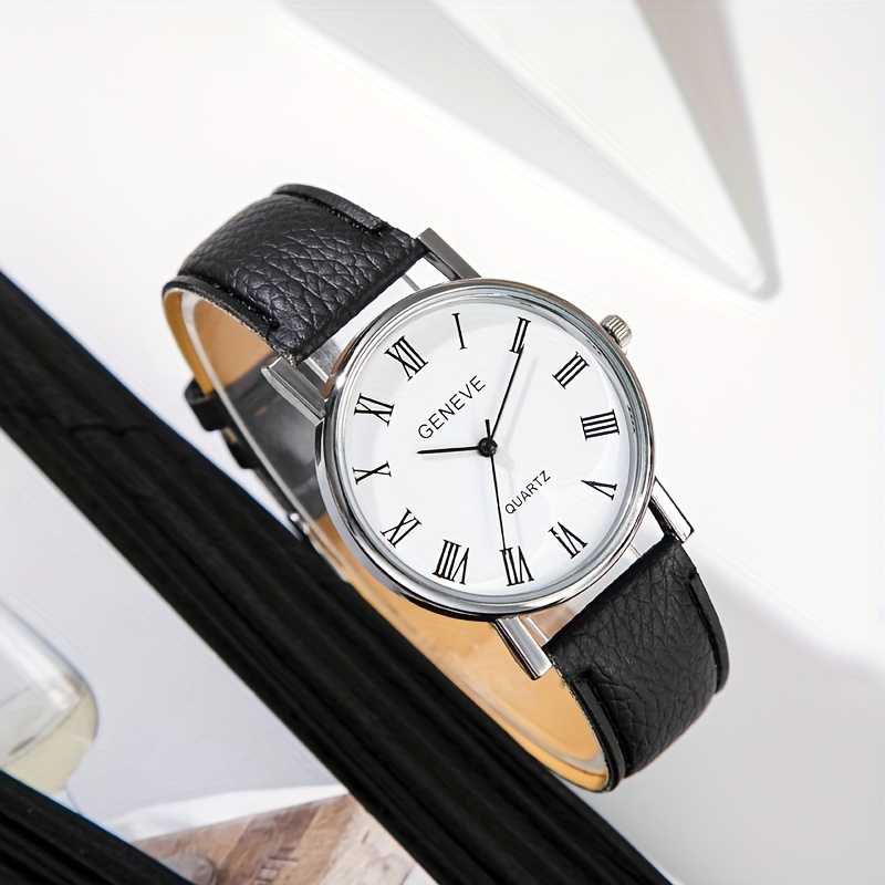 Men's Fashion Business Watch Classic Roman Numerals Simple - Temu