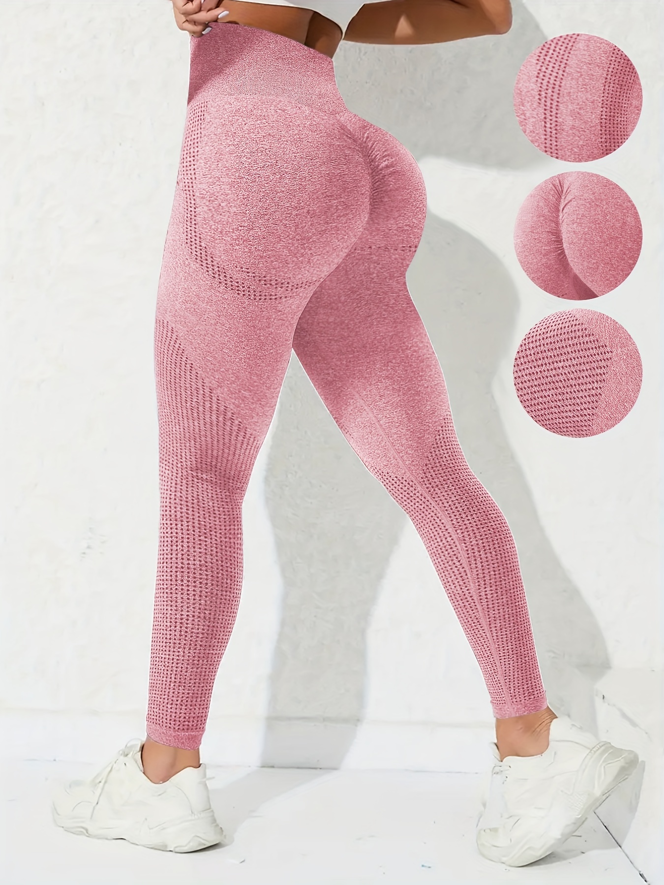 HEXEH Foldover Yoga Pants, Yoga Legging High Waist Squat Proof Sports Tight  Workout Leggins Seamless Yoga Pants Push Up Leggings For Women Sport  Fitness (Color : Pink, Size : S/M): Buy Online