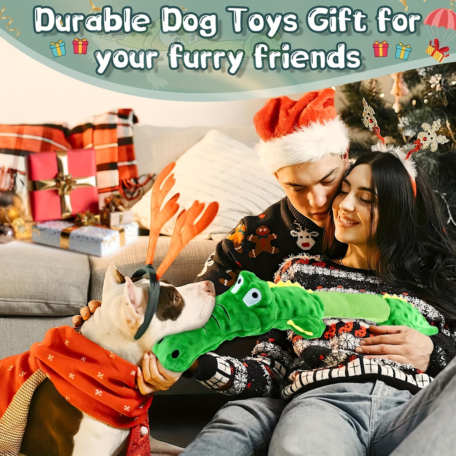 Super Large Dog Toys - Durable Stuffed Squeaky Dog Toys - Plush Crocodile  Dog Chew Toys - Tug Of War Tough Interactive Dog Toys - Dog Toys Birthday  Christmas Gifts For Large Dogs - Temu