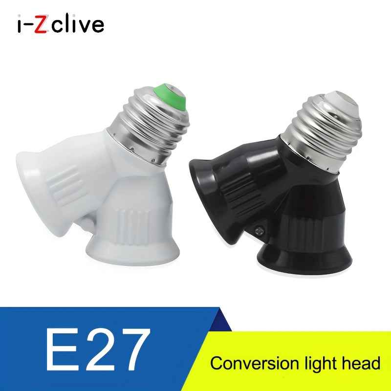 E27 Splitter 2 In 1 heads Adjustable AC85-265v 27 To E27 Base LED Bulb  Adapter Converter Lamp Holder Socket Splitter