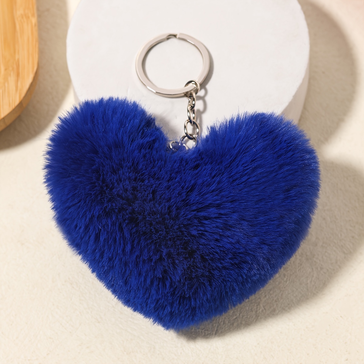 Alaso Portes-clés,Keychain, Fluffy Keyring Mignon Danse Ange Porte Clef  Pendentif Femmes Pompoms Trousseau Valentines Cadeau D'anniversaire