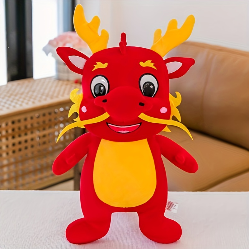 2024 Mascot Cute Red Dragon Stuffed Animal Doll Ornament - Temu