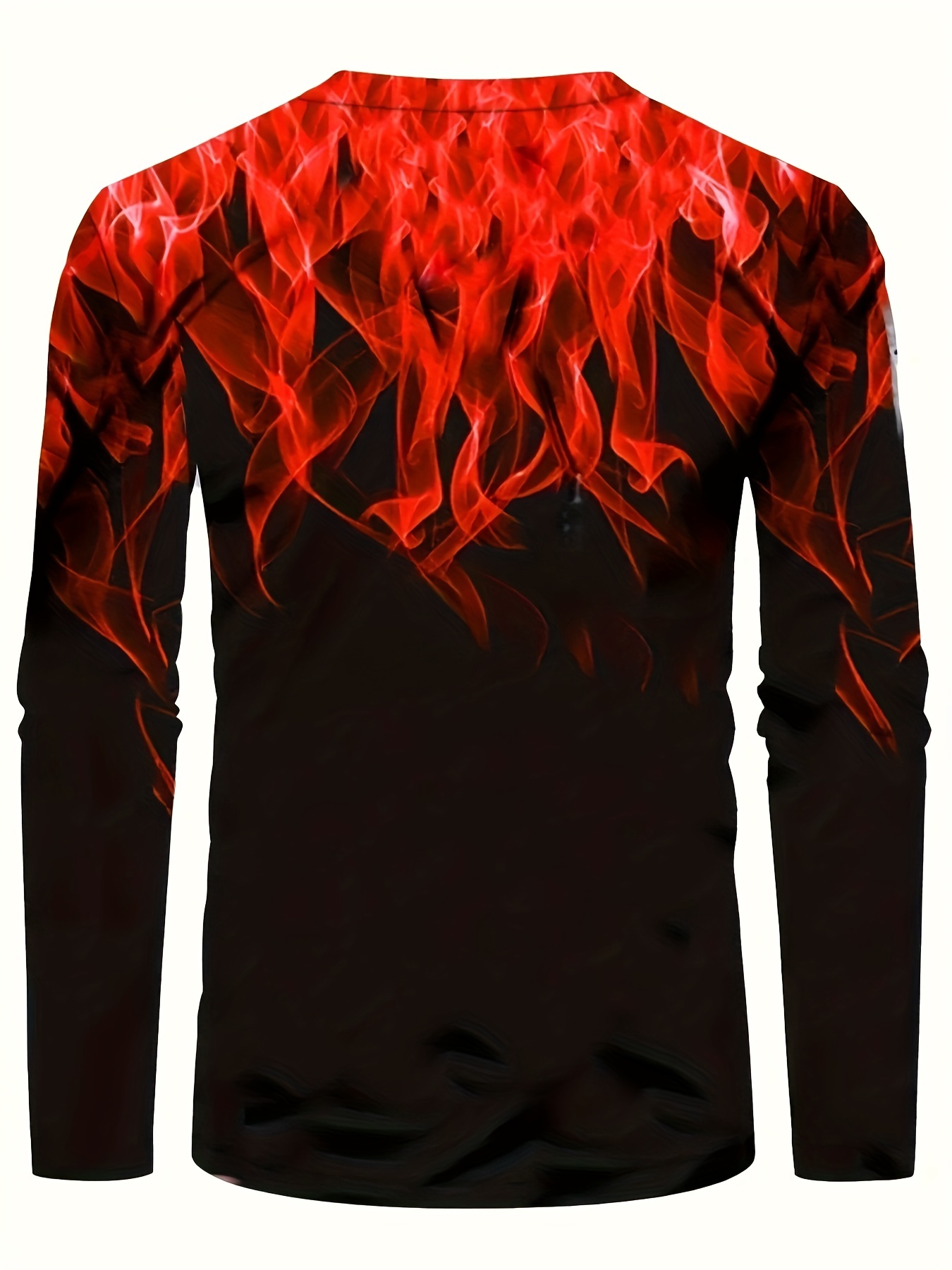 Red Compression Shirts For Men Mens Fashion Casual Sports Abstract Digital  Printing Round Neck T Shirt Long Sleeve Top