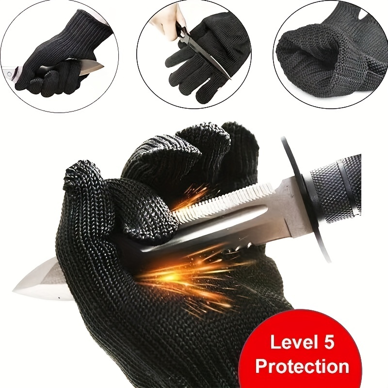 Stainless Steel Working Safety Protect Metal Mesh Anti Cutting Butcher  Kitchen Gloves Cutproof Level 5 HPPE Gloves Cut Resistant
