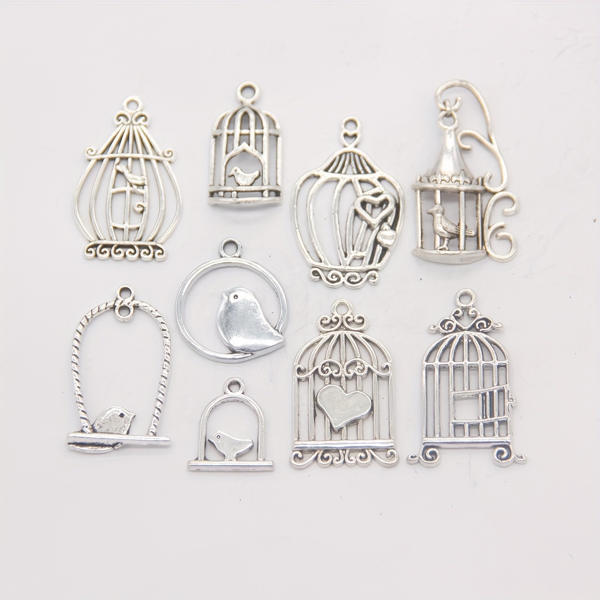 Zinc Alloy Antique Silver Mixed Bird Cage Pendant Animal Pendants Suitable  For Necklace Bracelet Jewelry Accessories - Temu Israel
