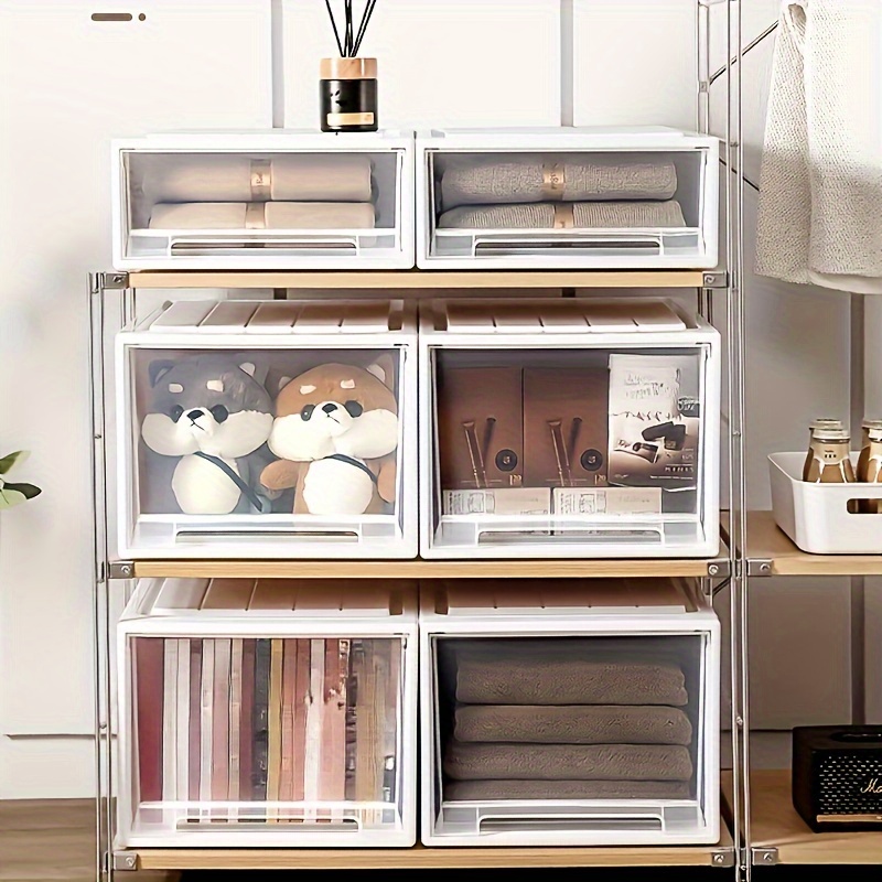 Transparent Stackable Drawer Storage Nordic Desktop Box Cabinet Closet  Organizer Household Wardrobe Home Storage Organization - AliExpress