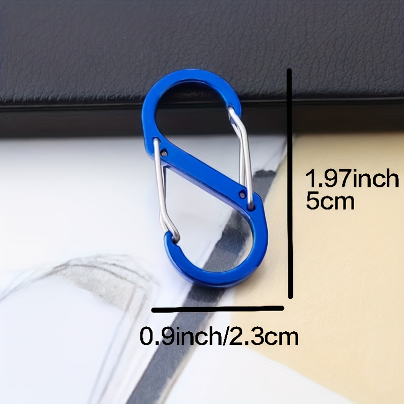 8pcs Small Keychain Clips Mini Carabiner, S-Shaped Outdoor Alloy Mountaineering Buckle for Men and Women,Temu