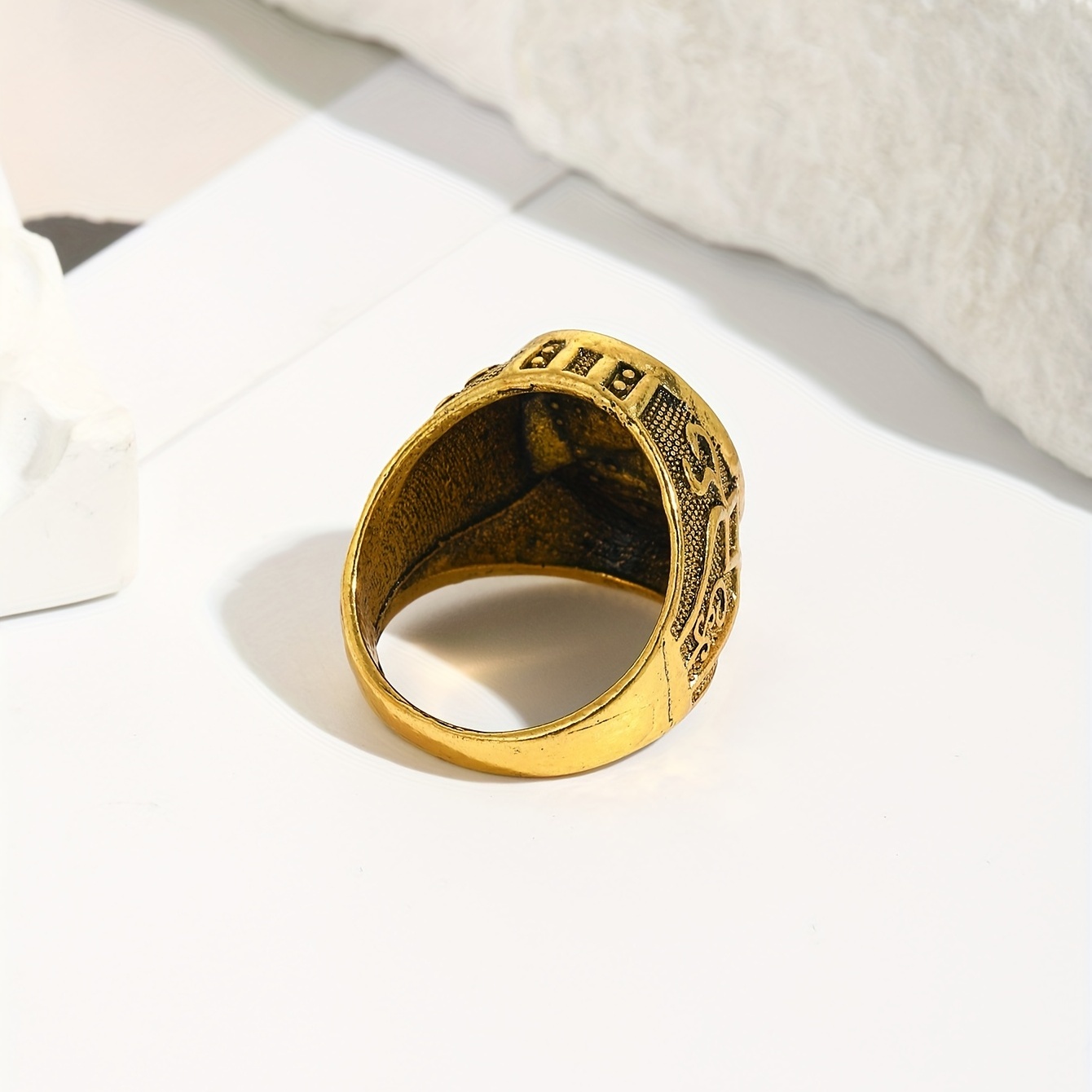 Retro Domineering Rhinestone Men's Ring, Punk Style