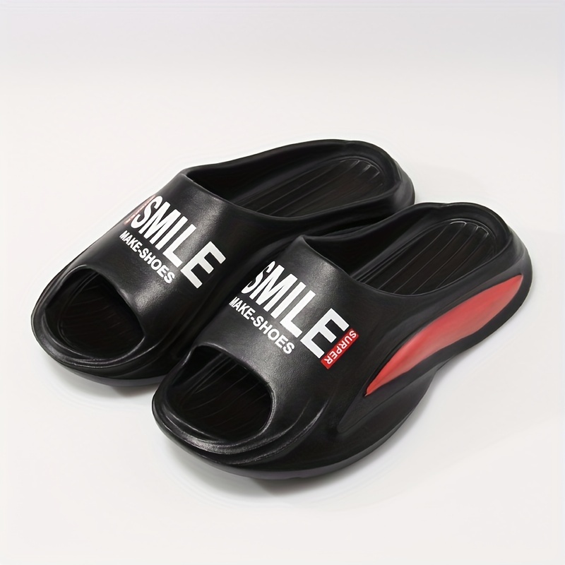 Men's Color Block Slide Slippers Soft Sole Non Slip Open Toe Shoes