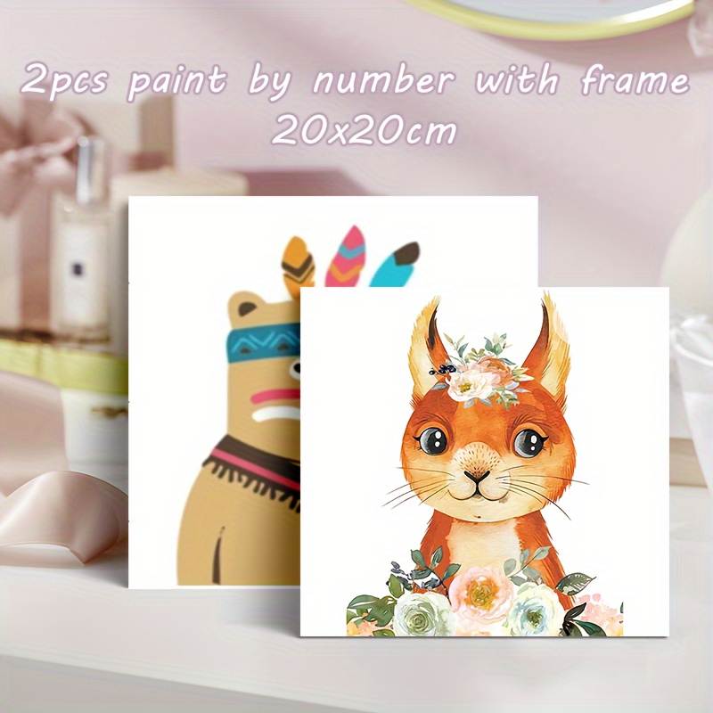 Painting Number Canvas Frame, Pictures Numbers Animals
