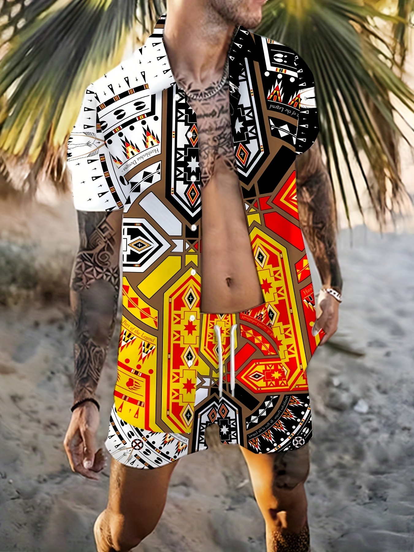Disfraz de Hawaiano Tatuado para hombre