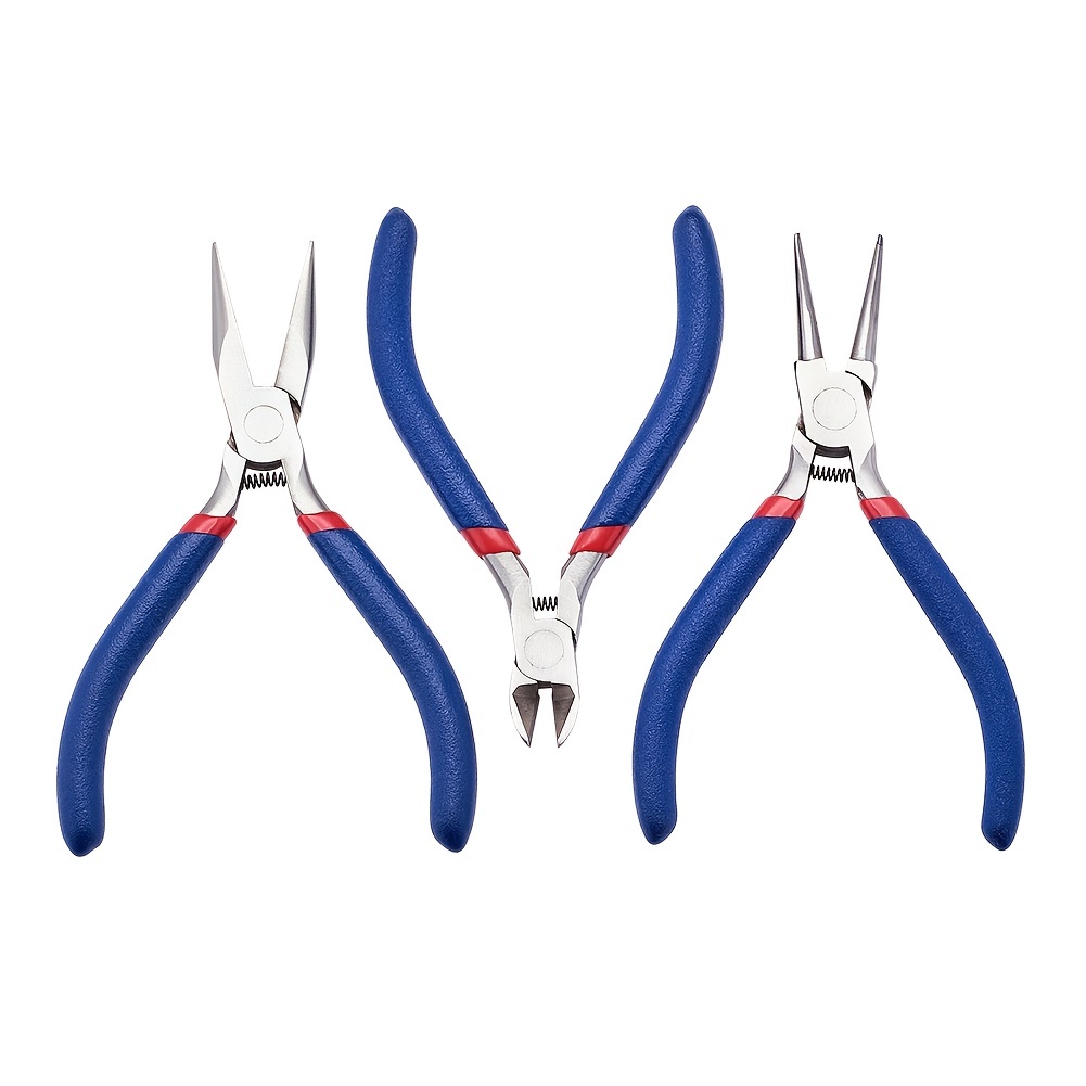 Midnight Blue Carbon Steel Jewelry Making Pliers, Including Short Chain  Pliers Round Pliers And Side Cutting Pliers - Temu