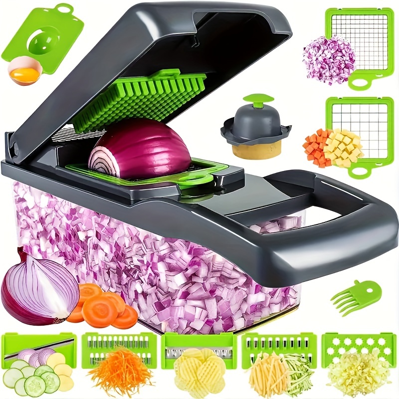 12Pcs Sets Multi-Function Vegetable Slicer,Onion Mincer Chopper