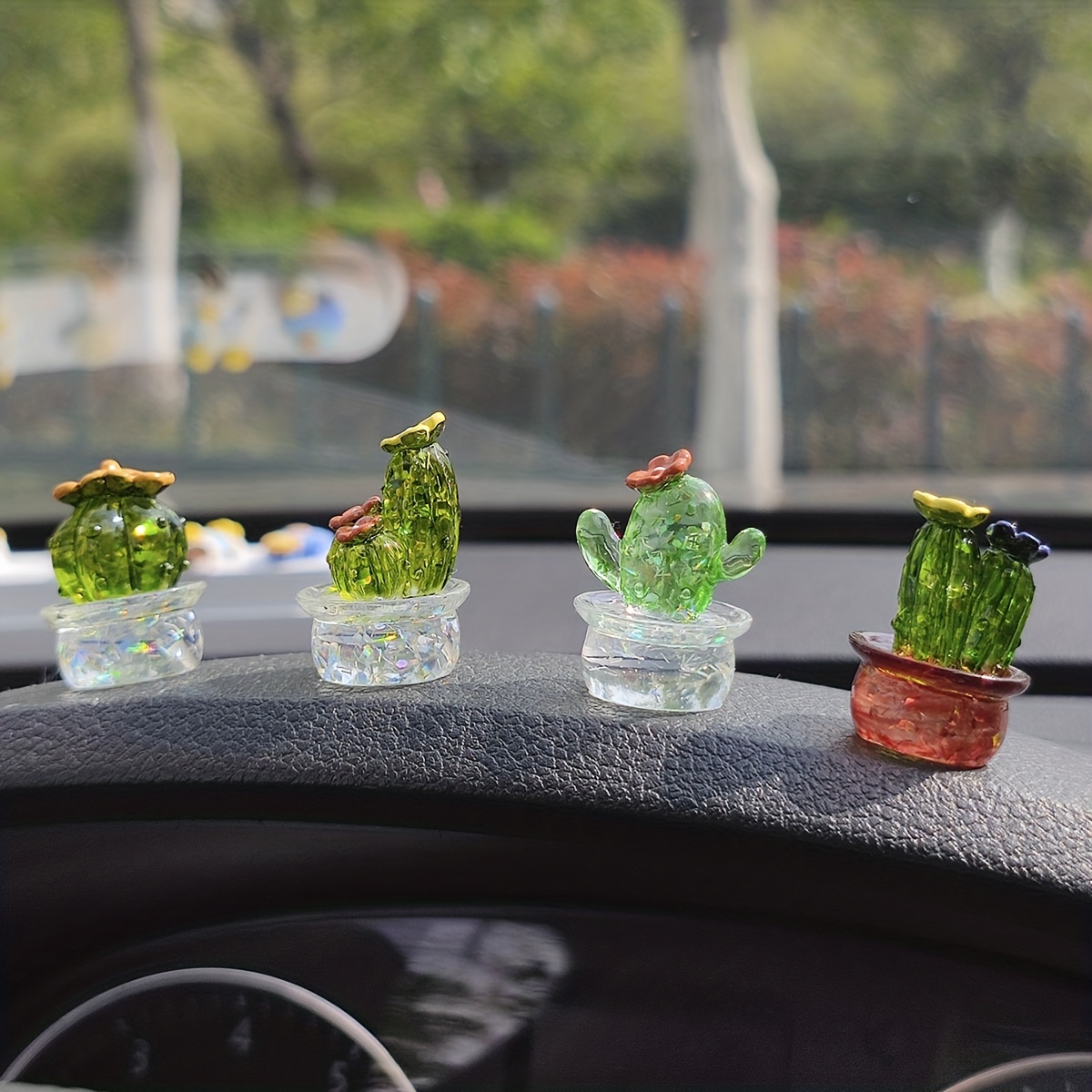 Ornement de tableau de bord de voiture Mignon Vert Plante Cactus
