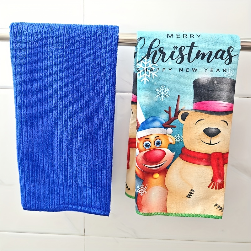 Hand Towels, Scouring Pad, Square Dish Cloths, Merry Christmas Theme Brown  Dish Towel, Cleaning Cloth For Sink Or Kitchen Stove, Antibacterial  Washable Cleaning Pad, Kitchen Stuff Kitchen Cleaning Gadget, Christmas  Decor 