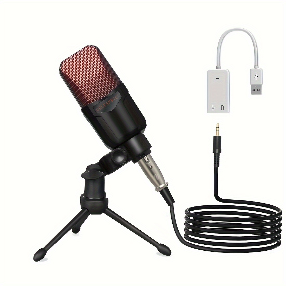 Micrófono USB, micrófono para juegos Plug and Play para PC, Mac, PS4/5,  micrófono de podcast con RGB, silencio, monitor, reducción de ruido,  aumento