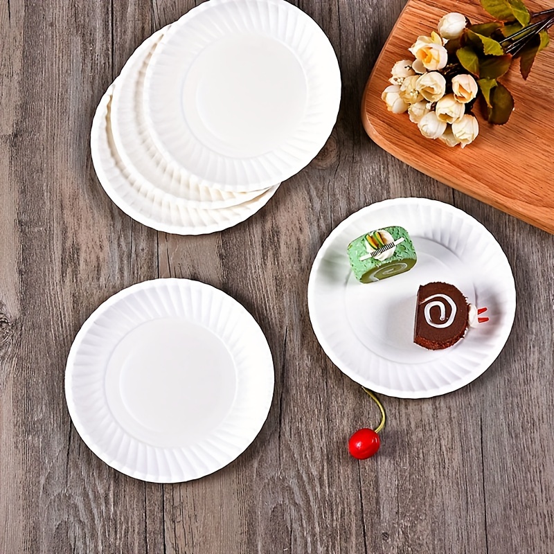 Rectangular Cake Tray White Paper Plate Disposable Dinner - Temu